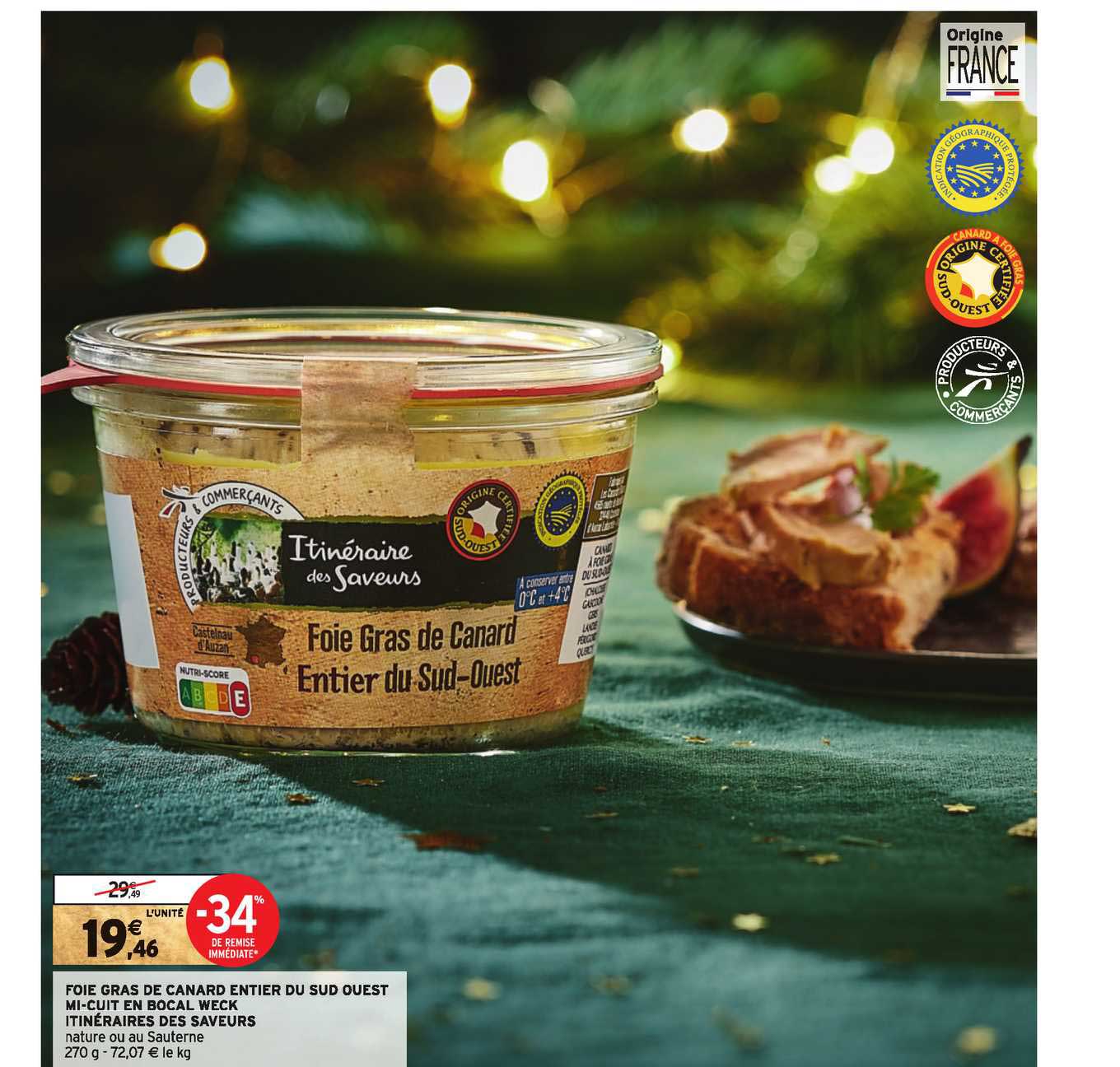 foie gras de canard entier du sud ouest mi-cuit en bocal weck itinéraires des saveurs