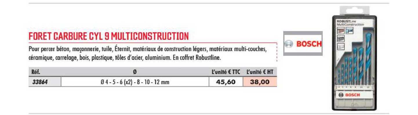 foret carbure cyl 9 multiconstruction bosch