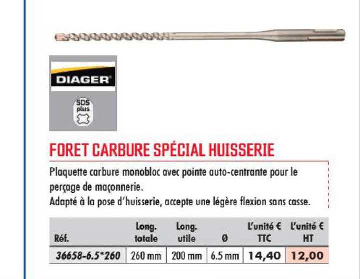foret carbure spécial huisserie diager