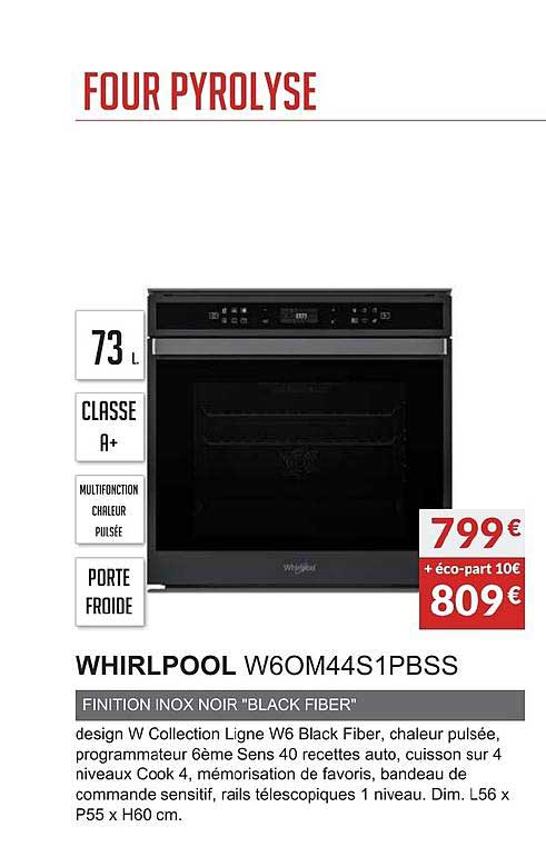 four pyrolyse whirlpool w6om44s1pbss finition inox black fiber