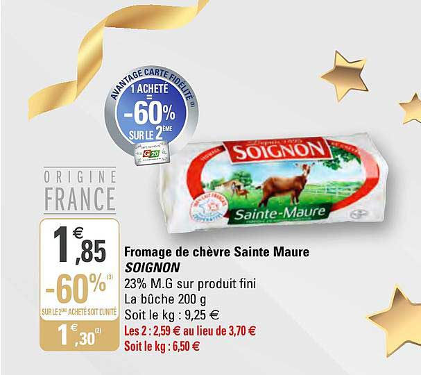fromage de chèvre sainte maure soignon