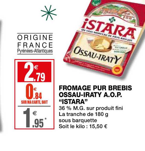 fromage pur brebis ossau iraty aop istara
