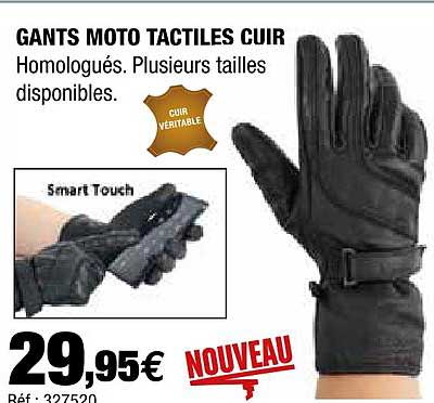 gants moto tactiles cuir