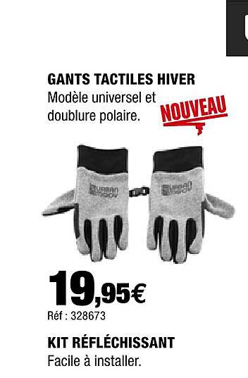 gants tactiles hiver , kit réfléchissant