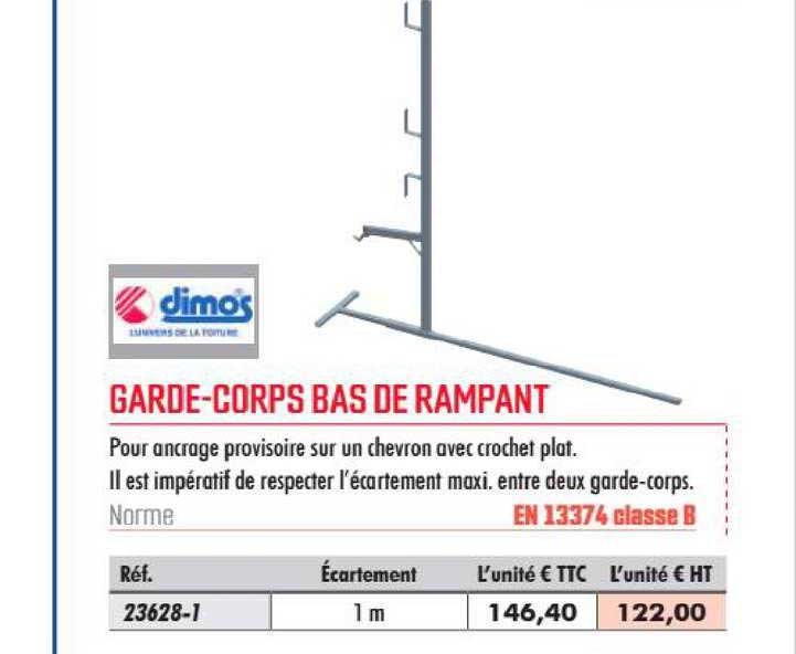 garde corps bas de rampant