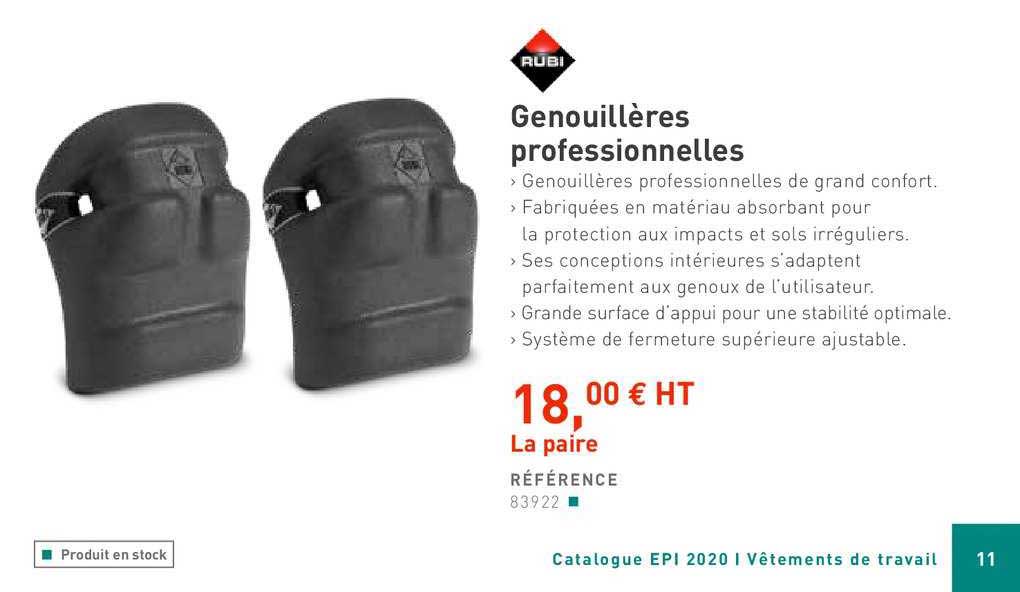 genouillères professionnelles rubi