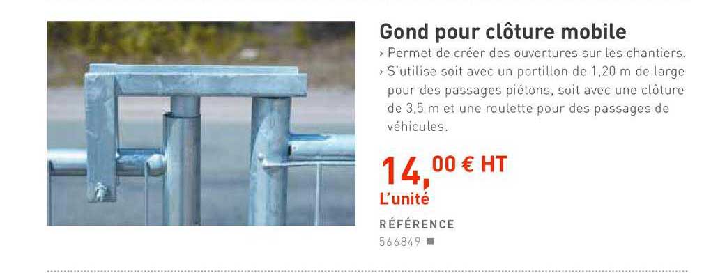 gond pour clôture mobile