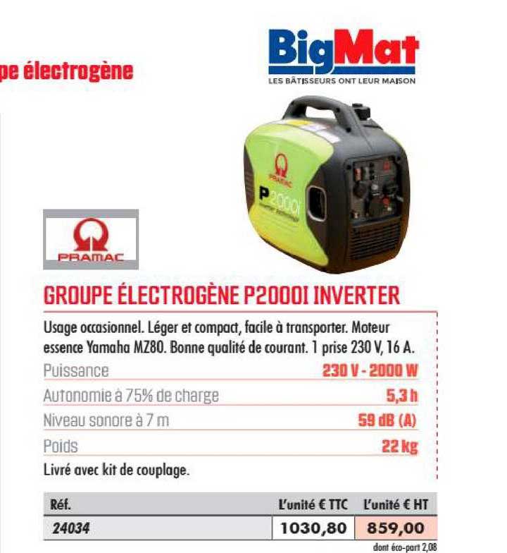Groupe électrogène P2000i Inverter Pramac