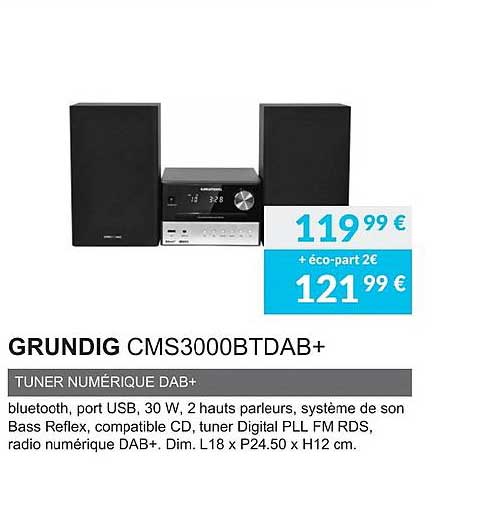 grundig cms300btdab+ tuner numérique dab+