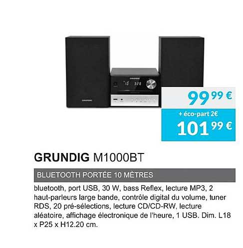 Grundig M1000bt Bluetooth Portée 10 Mètres