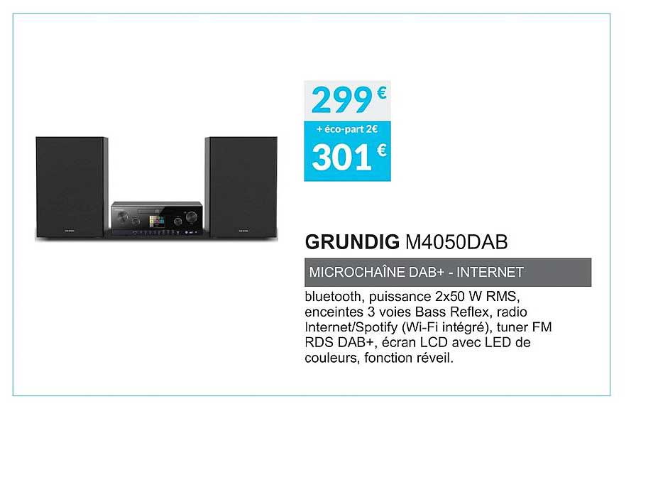 Grundig M4050dab Microchaîne Dab+ - Internet