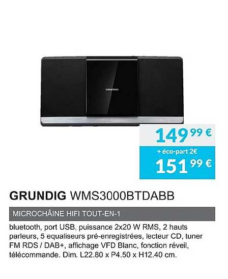 grundig wms3000btdabb microchaîne hifi tout en 1
