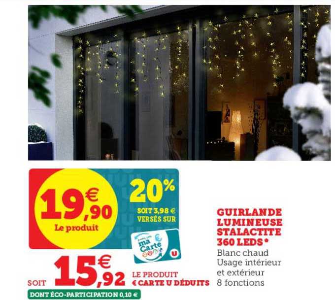 guirlande lumineuse stalactite 360 leds