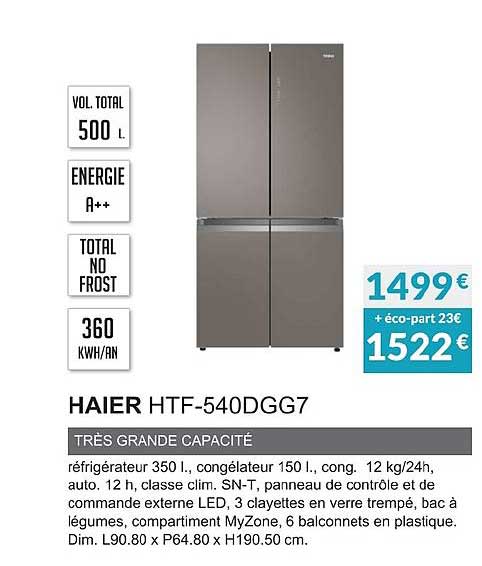 haier htf 540dgg7 très grande capacité