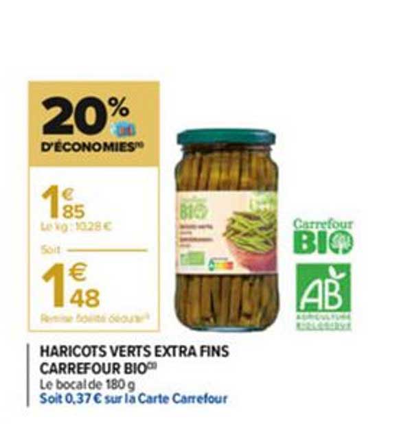 Haricots Verts Extra Fins Carrefour Bio