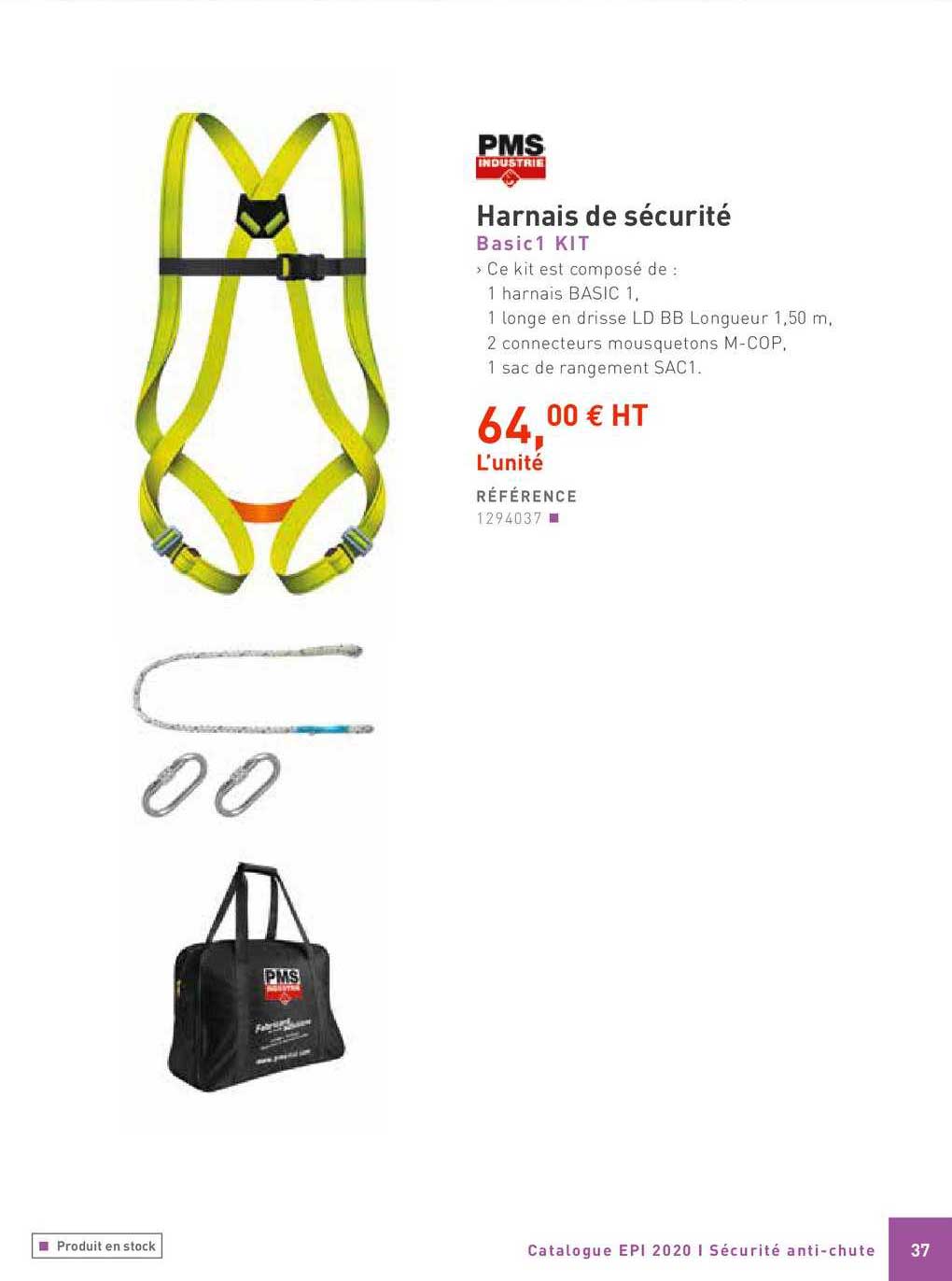 harnais de sécurité basic1 kit pms industrie