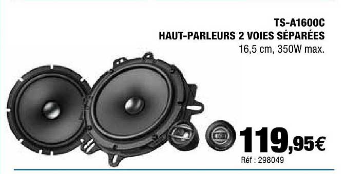 haut-parleurs 2 voies séparées ts-a1600c