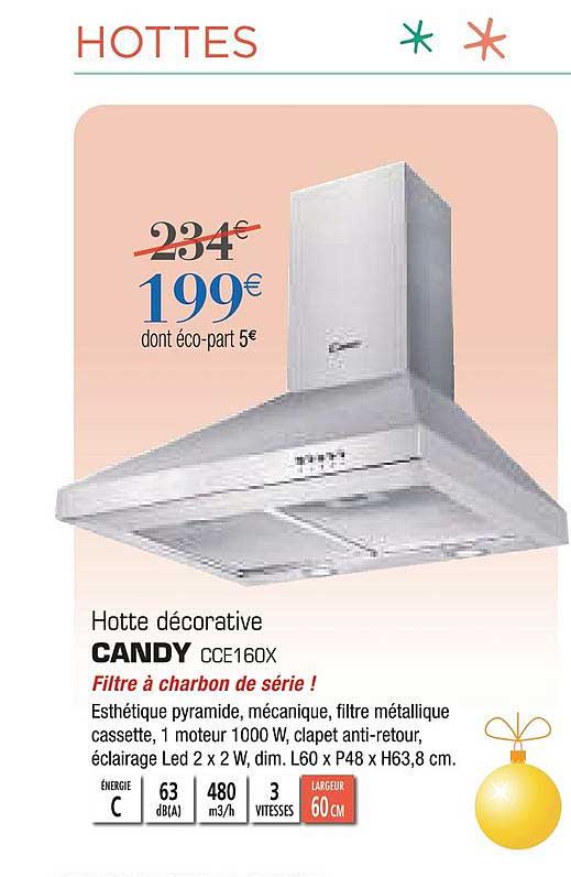 hotte décorative candy cce160x