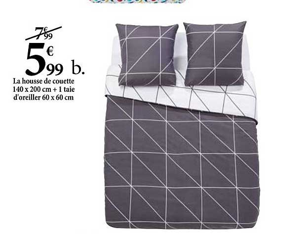housse de couette 140 x 200 cm + 1 taie d'oreiller 60 x 60 cm