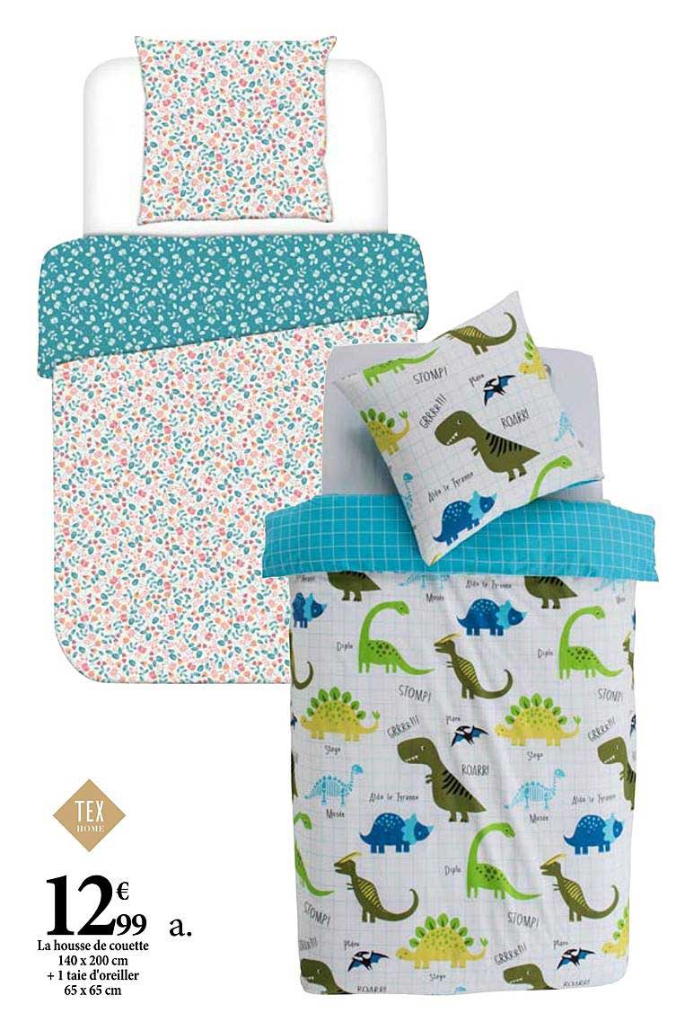 housse de couette 140 x 200 cm + 1 taie d'oreiller 65 x 65 cm