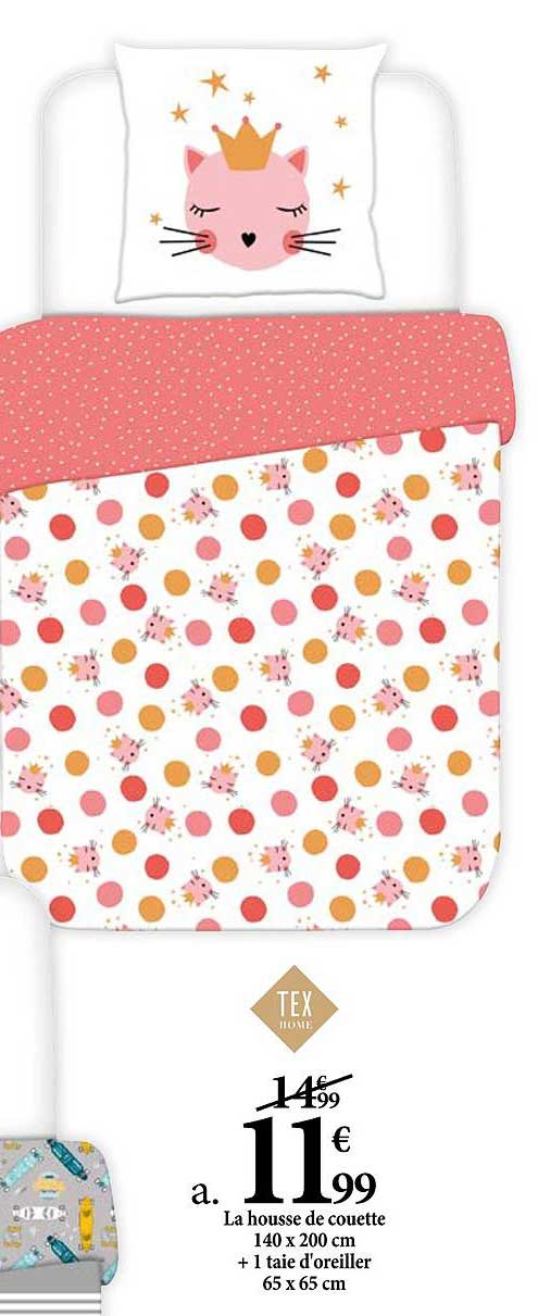 housse de couette 140 x 200 cm + 1 taie d'oreiller