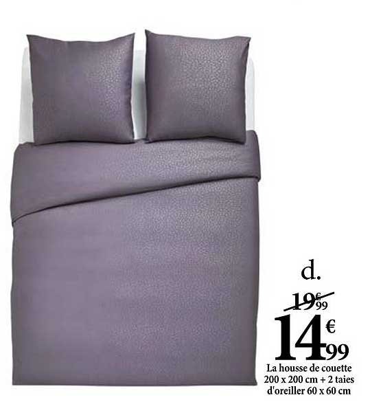 housse de couette 200 x 200 cm + 2 taies d'oreiller 60 x 60 cm