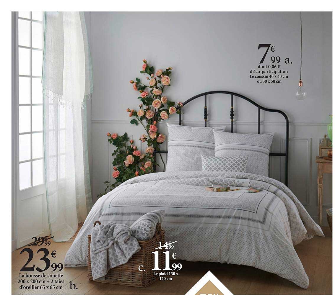 Housse De Couette 200 X 200 Cm + 2 Taies D'oreiller 65 X 65 Cm Coussin 40 X 40 Cm Ou 30 X 50 Cm