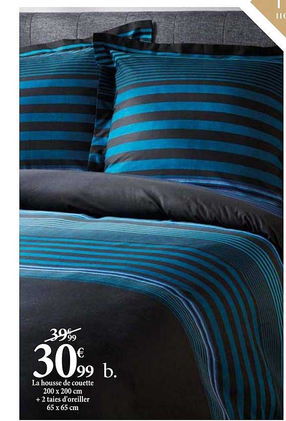 housse de couette 200 x 200 cm + 2 taies d'oreiller 65 x 65 cm
