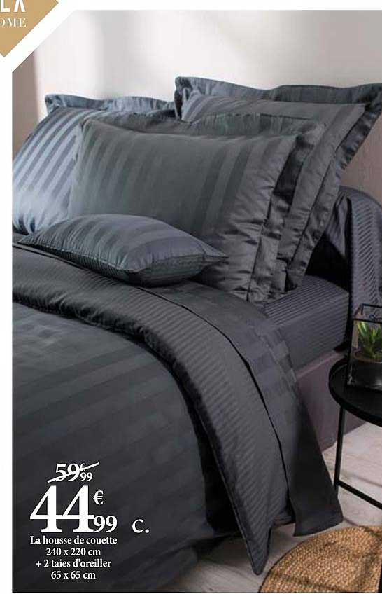 Housse De Couette 240 X 220 Cm + 2 Taies D'oreiller 65 X 65 Cm