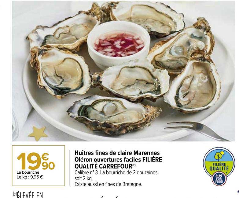 huîtres fines de claire marennes oléron ouvertures faciles filière qualité carrefour
