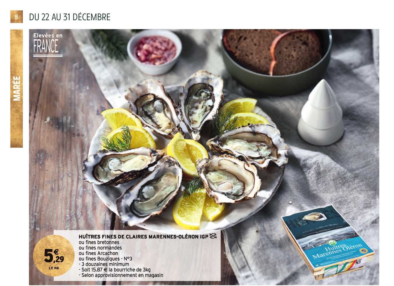 huîtres fines de claires marennes-oléron igp