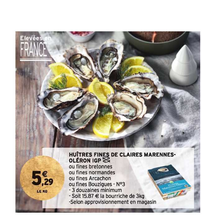 huîtres fines de claires marennes oléron igp