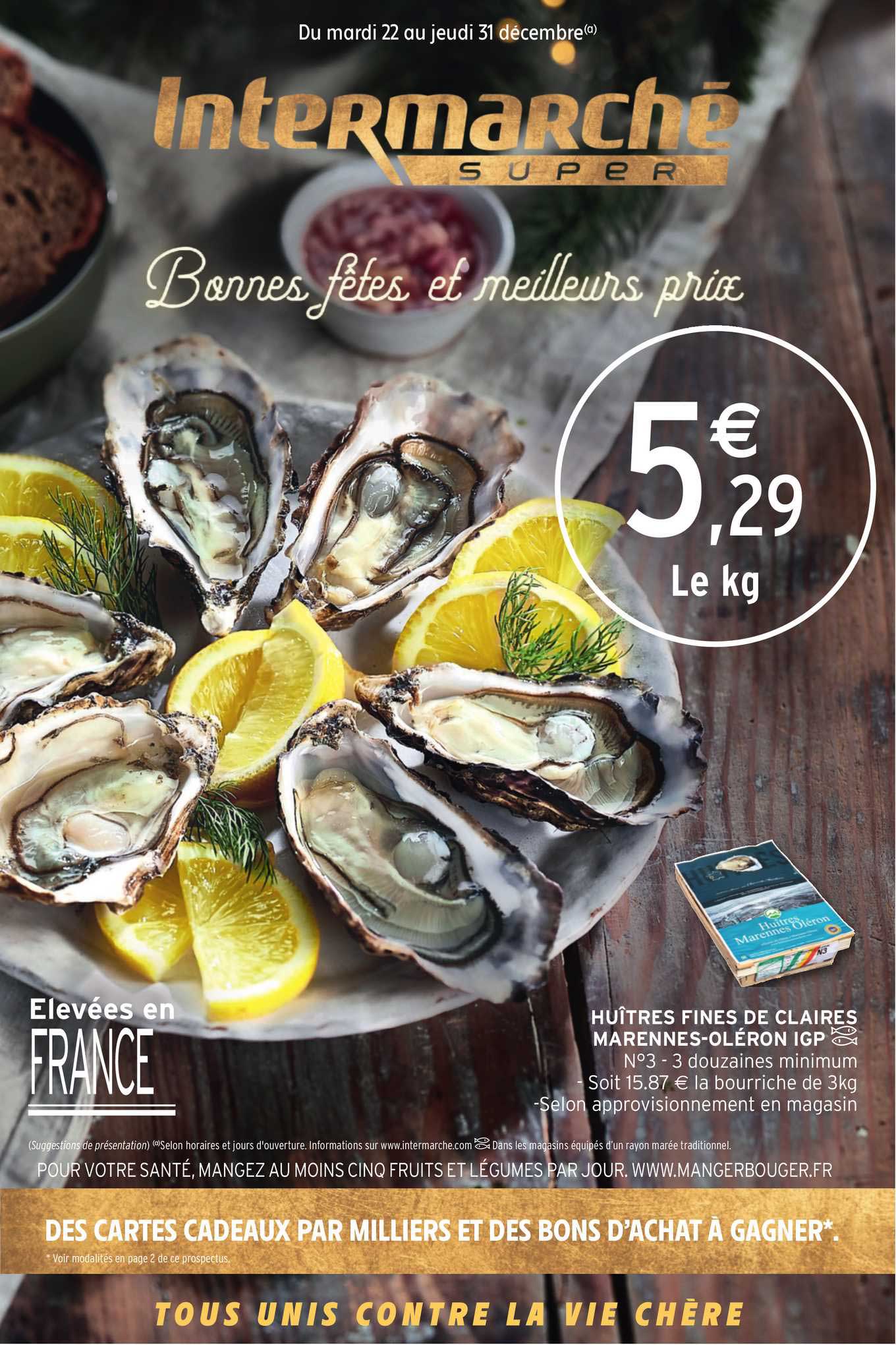 huîtres fines de claires marennes oléron igp n°3