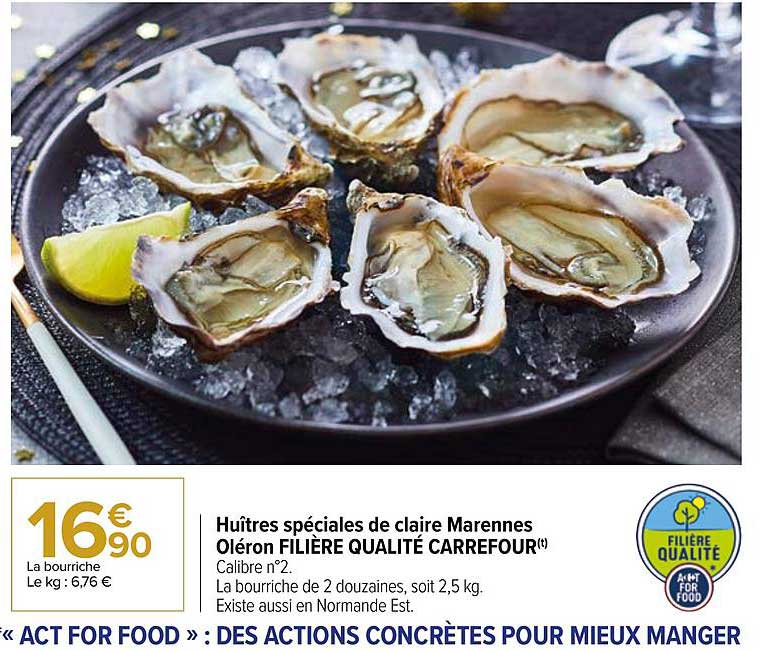 huîtres spéciales de claire marennes oléron filière qualité carrefour