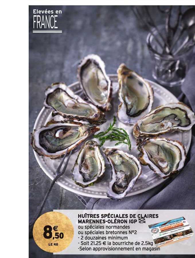 huîtres spéciales de claires marennes-oléron igp