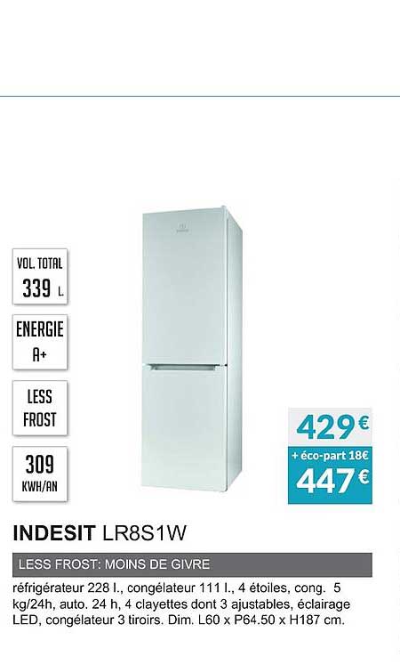 Indesit Lr8s1w Less Frost Moins De Givre