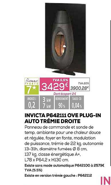 invicta p642111 ove plug in auto trémie droite