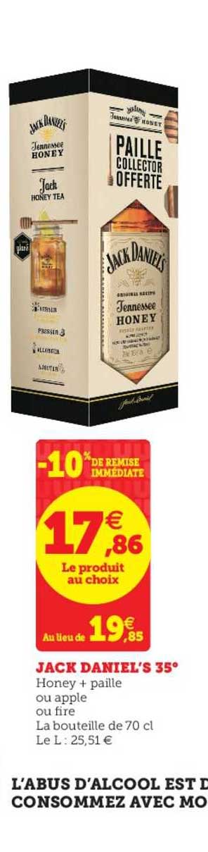 jack daniel's 35° -10% de remise immédiate
