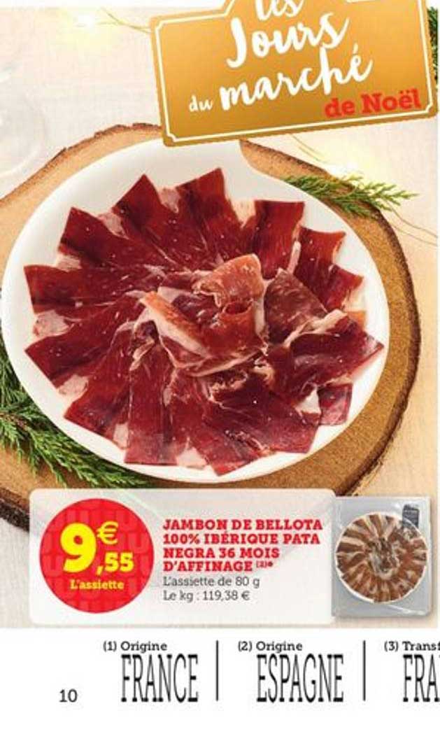 jambon de bellota 100% ibérique pata negra 36 mois d'affinage