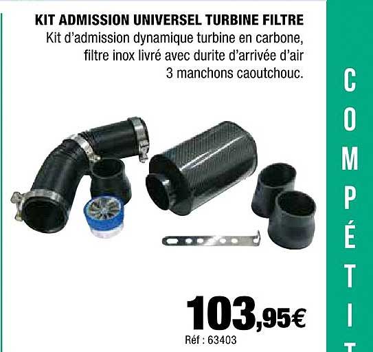 kit admission universel turbine filtre