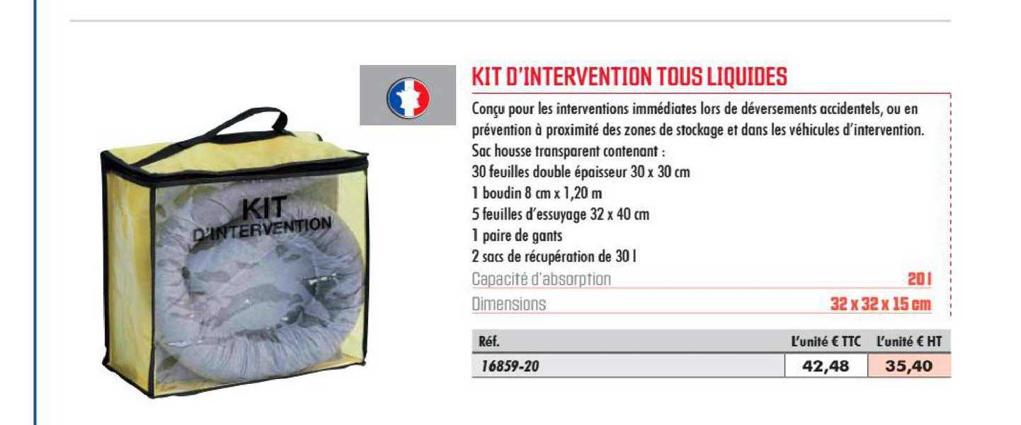 kit d'intervention tous liquides