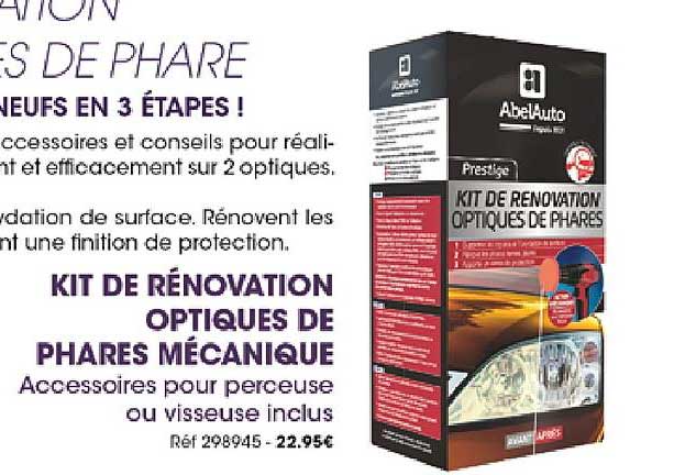 kit de rénovation optiques de phares mécanique abel auto