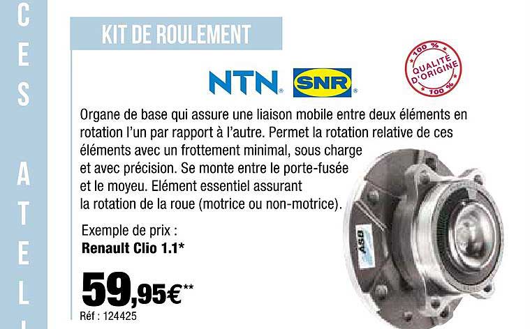 kit de roulement ntn snr