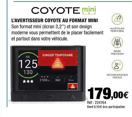 l'avertisseur coyote au format mini