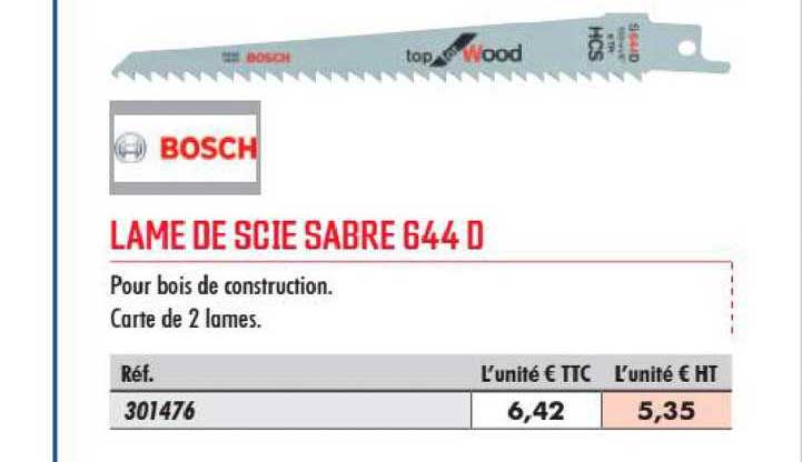 lame de scie sabre 644d bosch