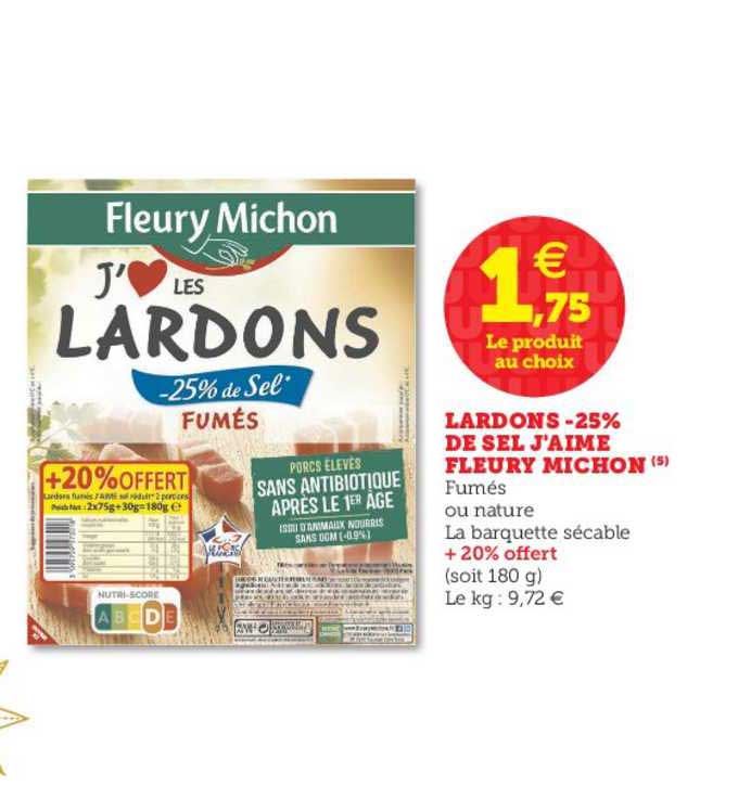 lardons -25% de sel j'aime fleury michon