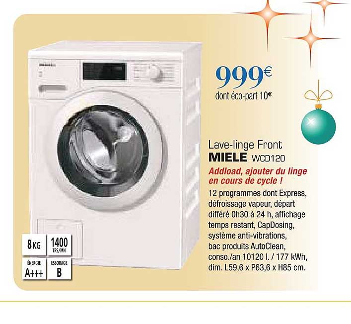 lave linge front miele wc0120