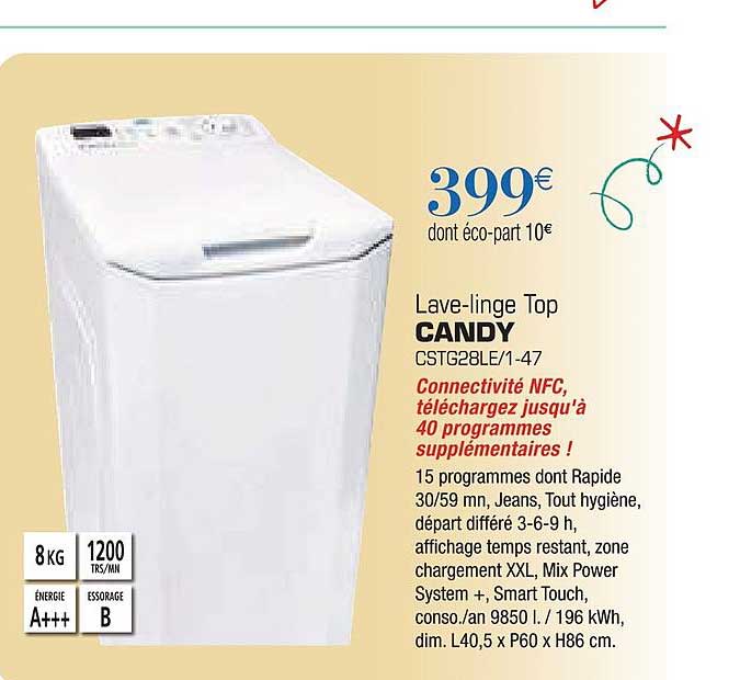 lave linge top candy cstg28le 1 47