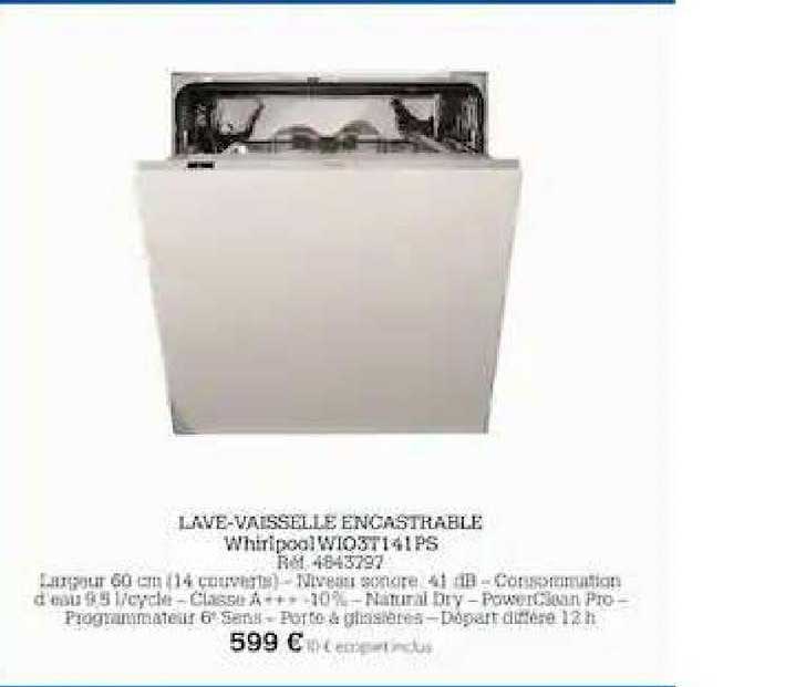 lave-vaisselle encastrable whirlpool
