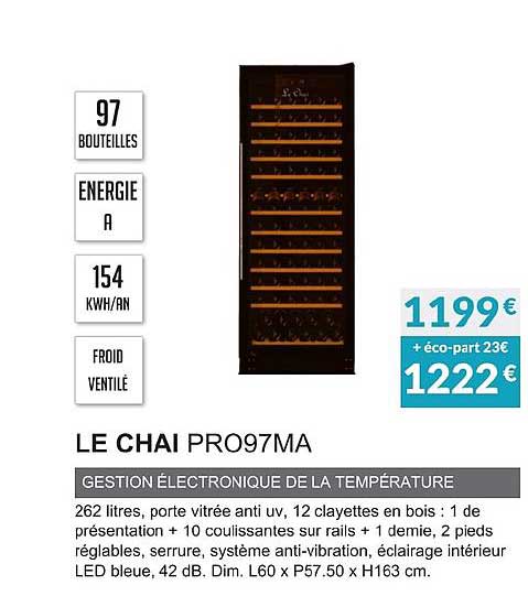 le chai pro97ma gestion électronique de la température